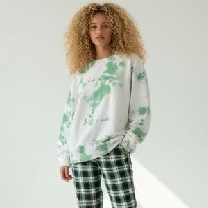 NHIM God Is Good Green Tie-Dye Sweatshirt
